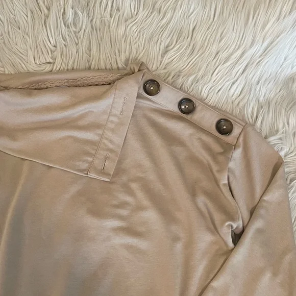 Tan | Cowl Neck Top - Picture 3 of 11